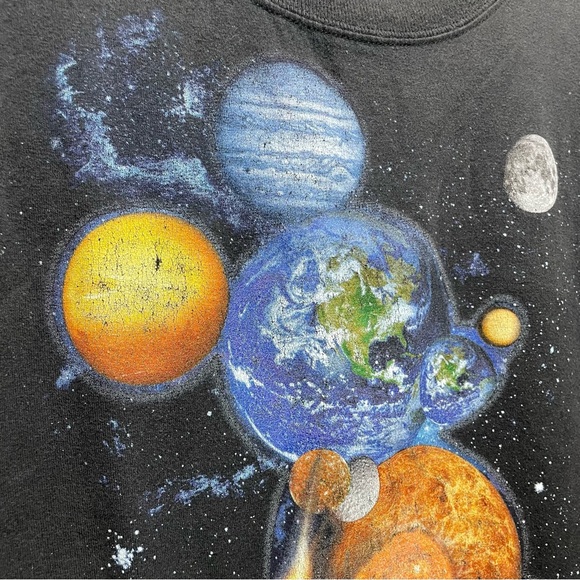 Disneyland Walt Disney World Mickey Mouse Galaxy Planet Space Black Shirt XL - Picture 2 of 5